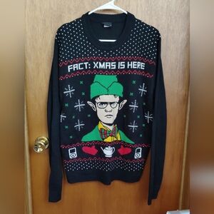 The Office Dwight Ugly Festive Black Christmas Sweater